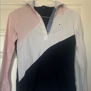 Colorblock Long Sleeve Polo Shirt